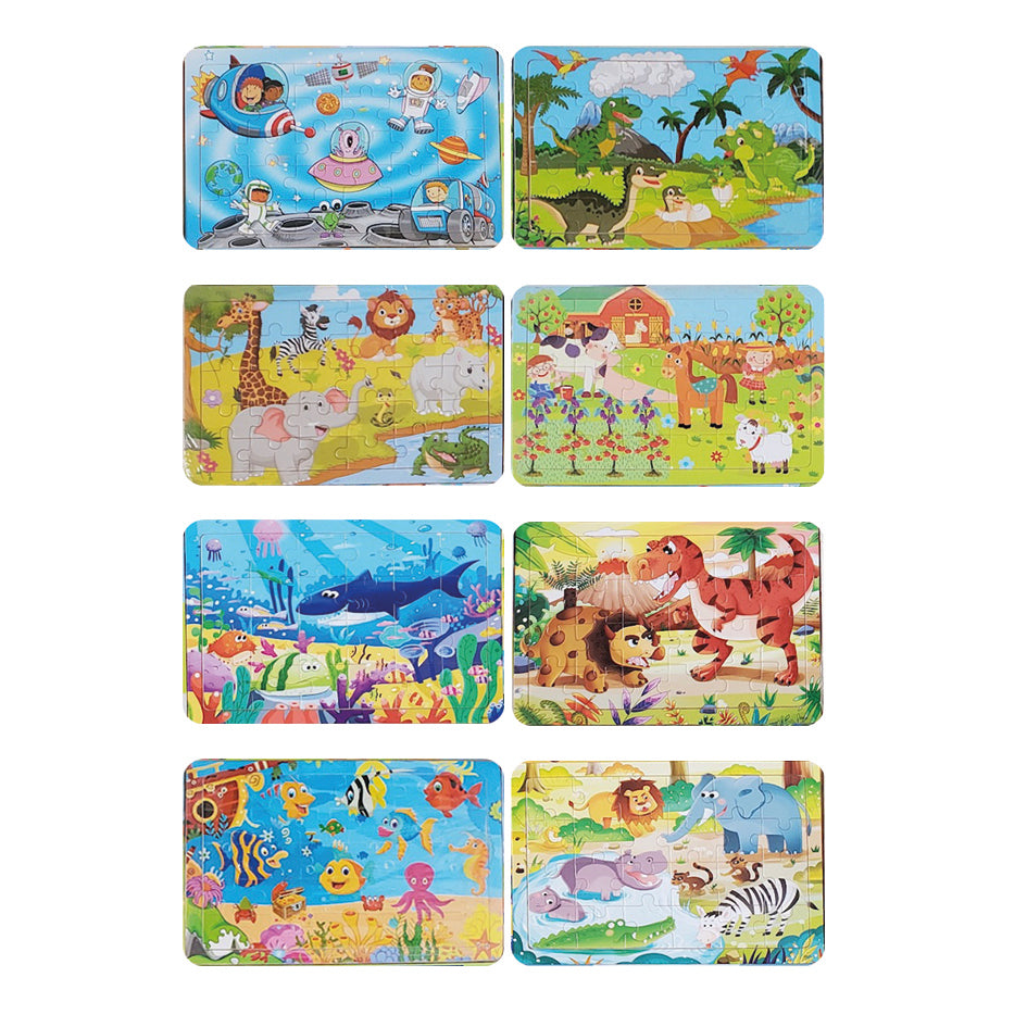 Puslespill 8 stk, 30 brikker