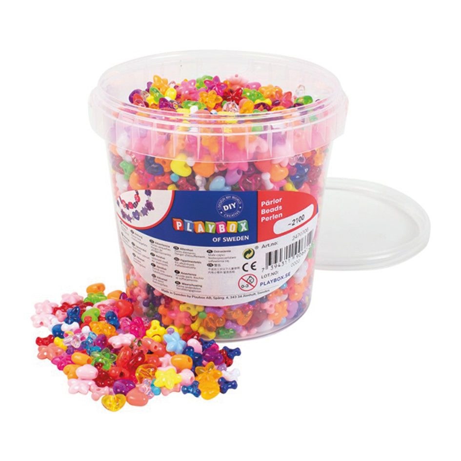 Plastperler, 2.100 stk