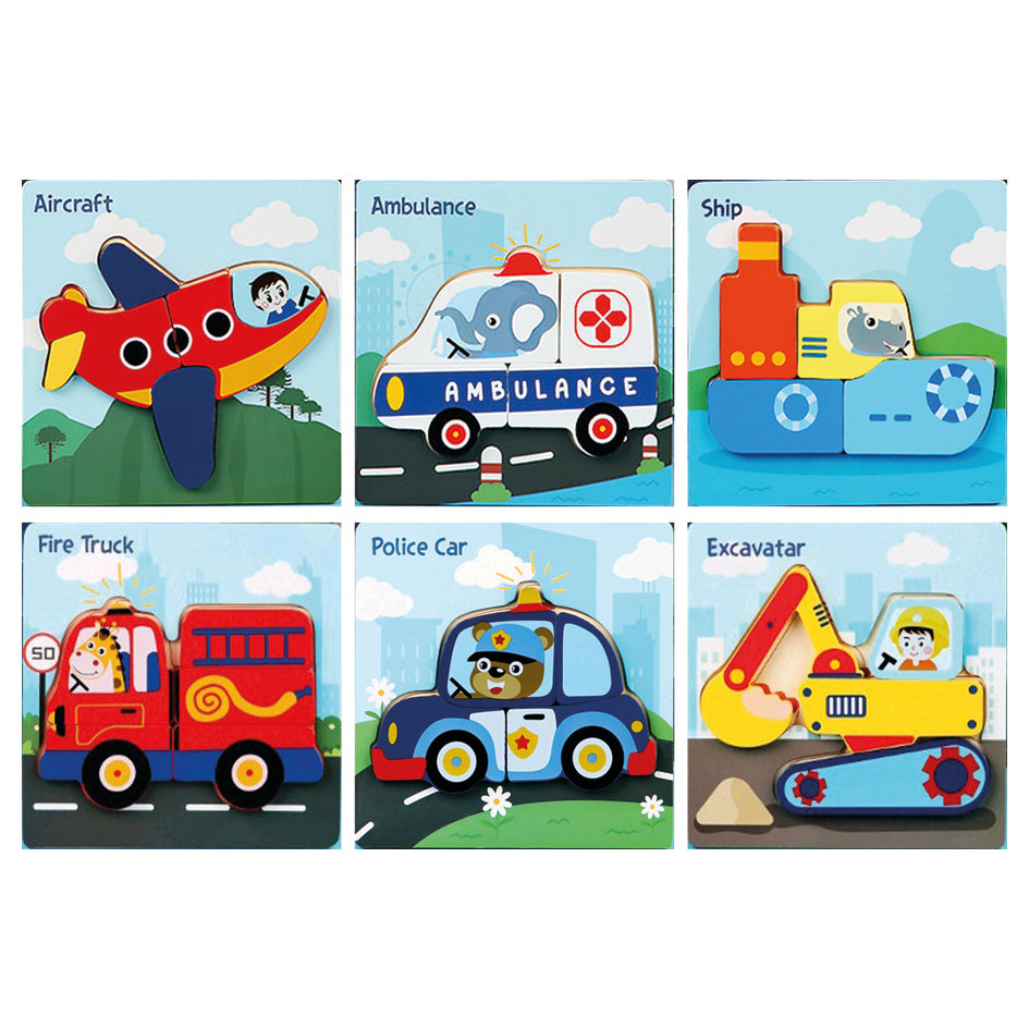 Trepuslespill 6 pk, kjøretøy