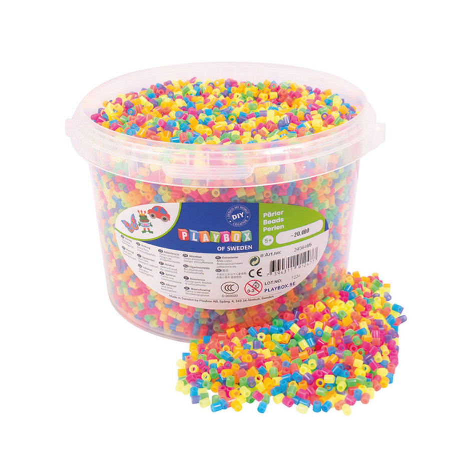 Neonmix rørperler, 20.000 stk