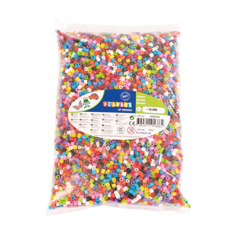 10 fargermix rørperler, 10.000 stk