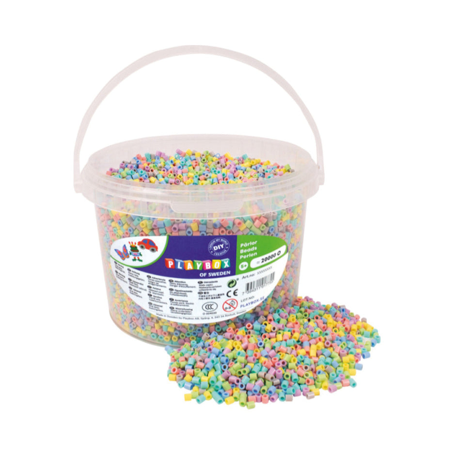 Pastellmix rørperler, 20.000 stk