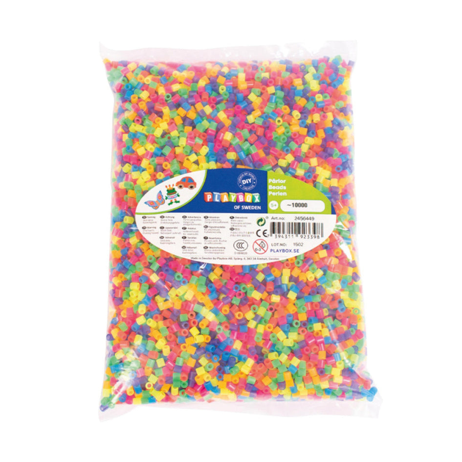 Neonmix rørperler, 10.000 stk