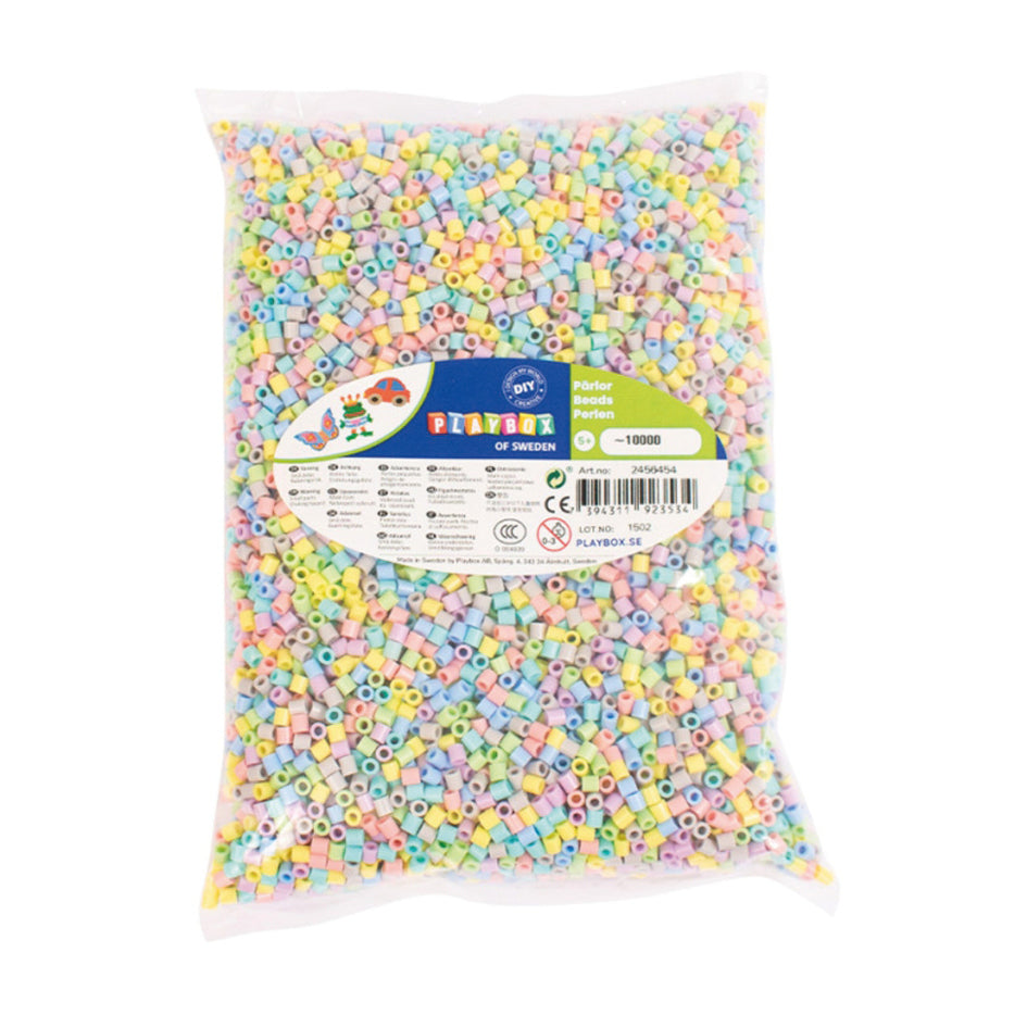 Pastell rørperler, 10.000 stk