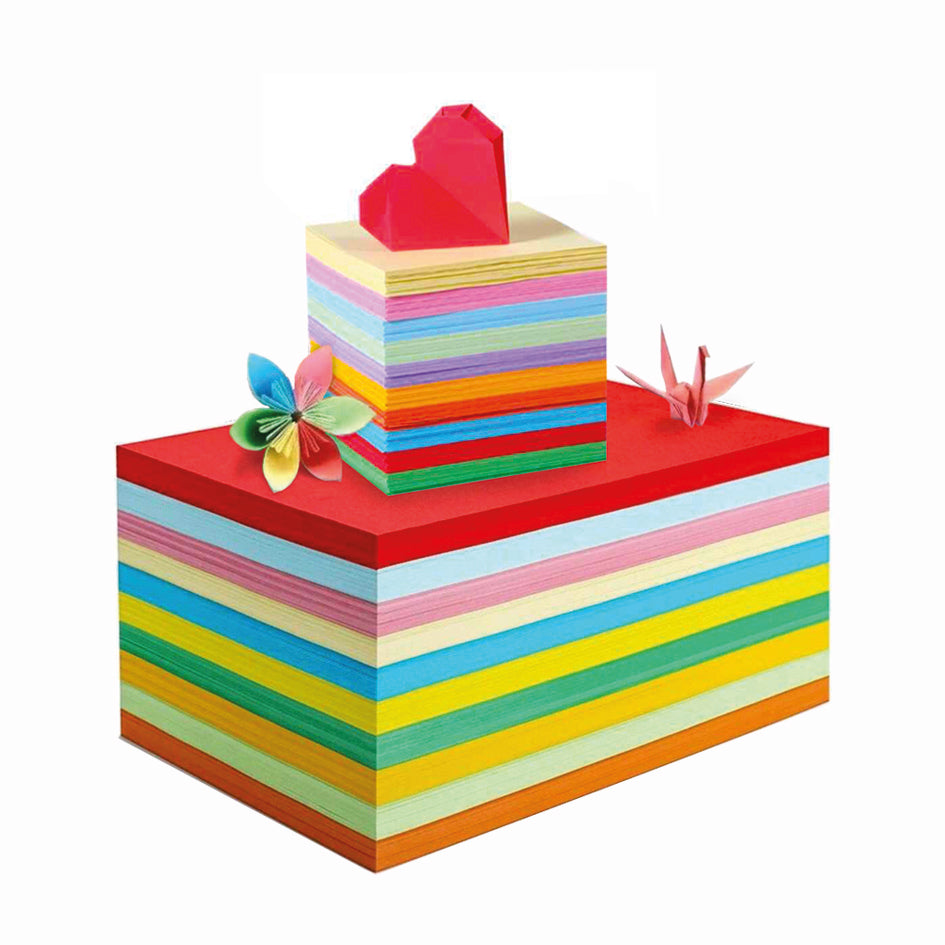 Fargeark 10 farger, 100 ark, 10x10cm