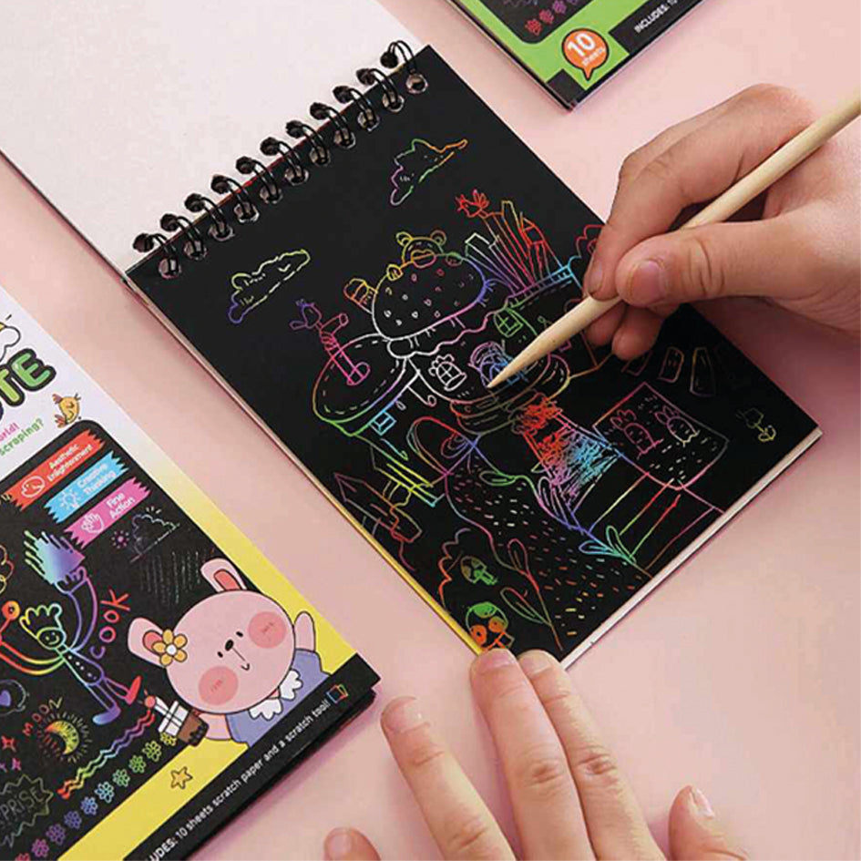 Skrapblokk 10 stk, 100 ark