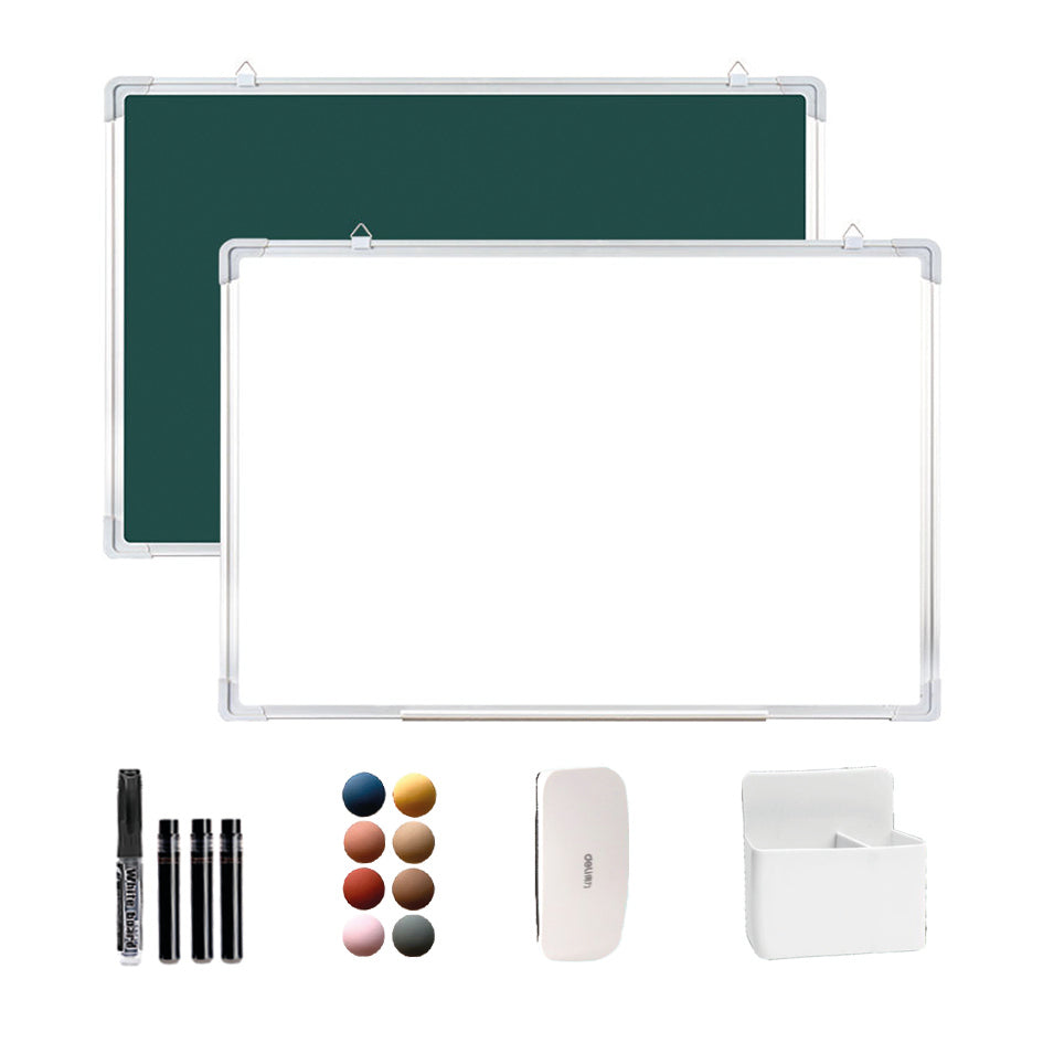 Whiteboard med krittavle, 90x60cm